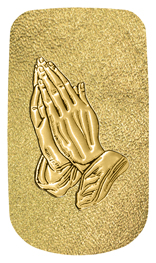 DAROYAL-516-GD-SH-GD Gold Praying Hands Shimmer Gold Background